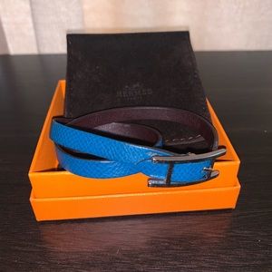 HERMÈS BEHAPI DOUBLE TOUR LEATHER BRACELET